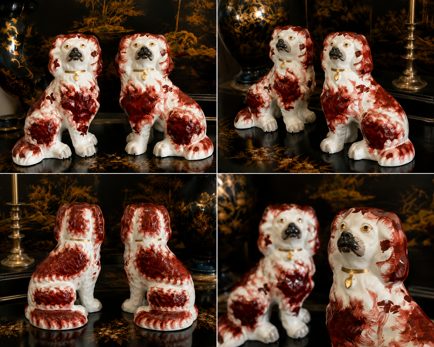 19th Century English Staffordshire Spaniel Dogs – Pair