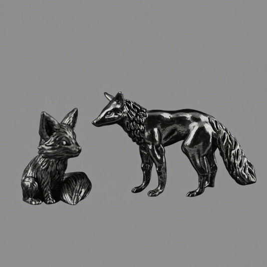 Black American Brass Solid Fox Office Desktop Tea Pet Handle