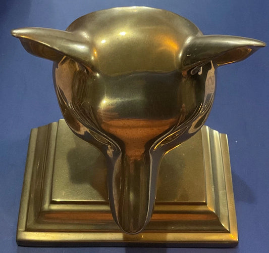 Brass Fox Head Bookend Or Doorstop