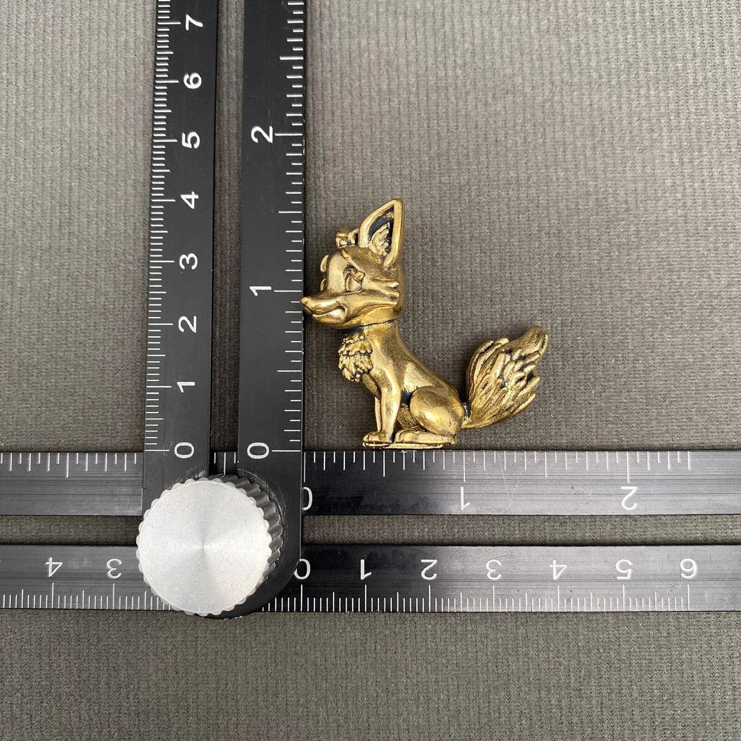 Brass Fox Miniature Figurine Statue