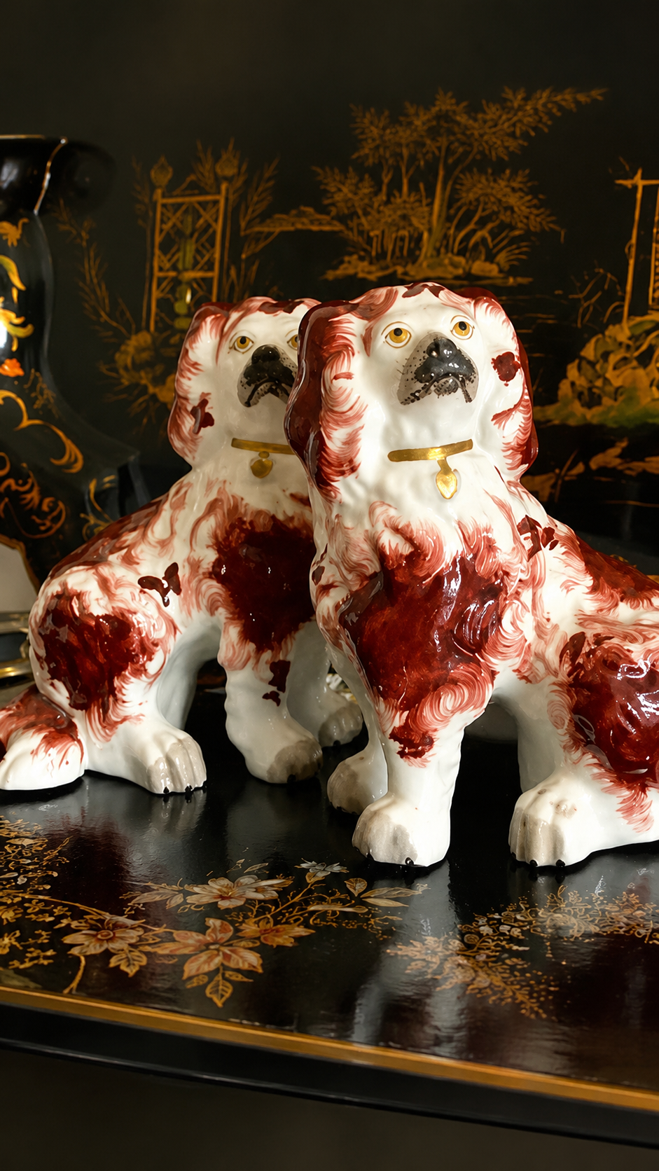 19th Century English Staffordshire Spaniel Dogs – Pair