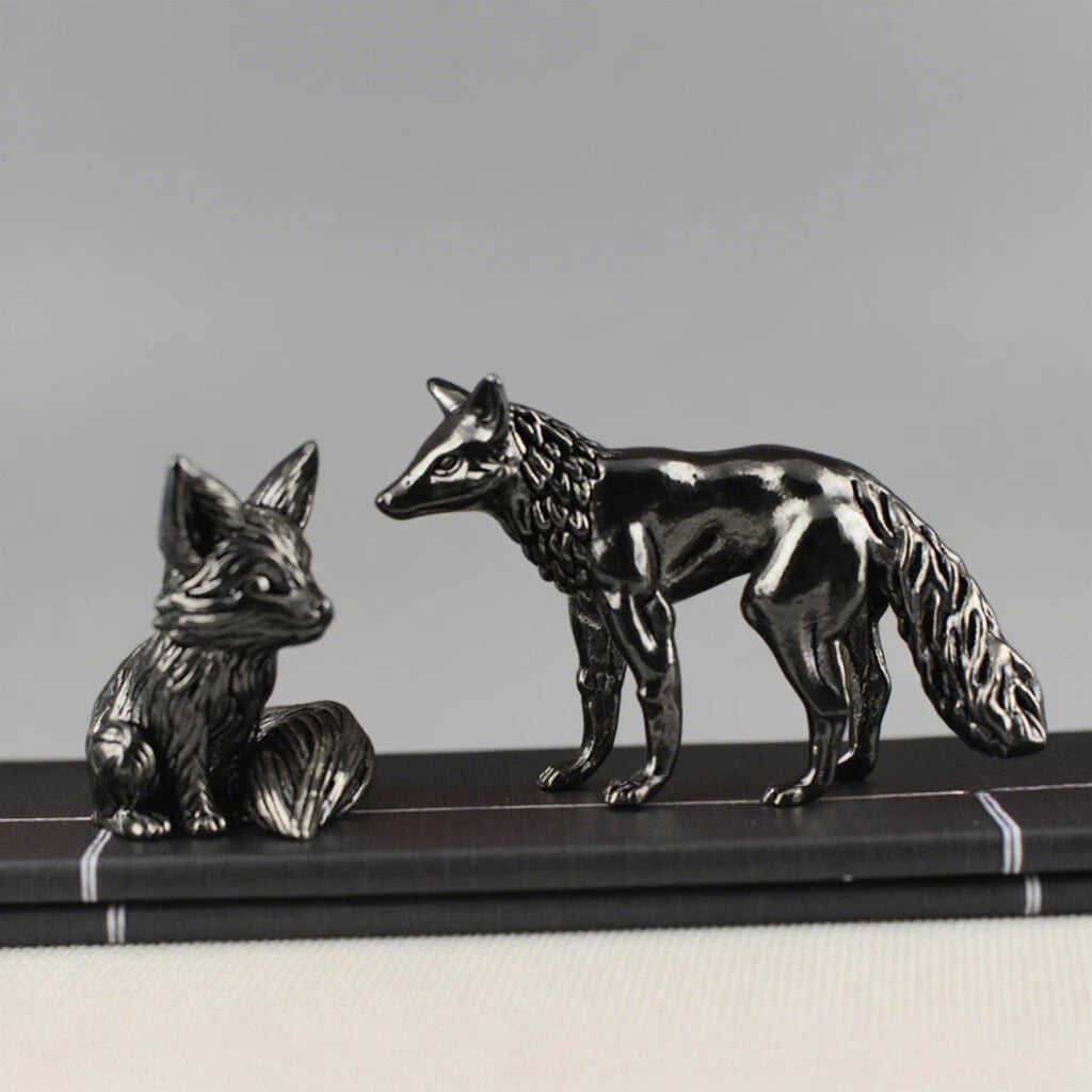 Black American Brass Solid Fox Office Desktop Tea Pet Handle