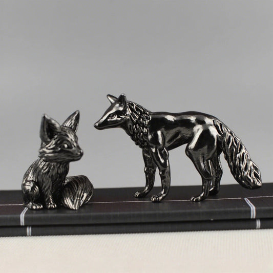 Black American Brass Solid Fox Office Desktop Tea Pet Handle