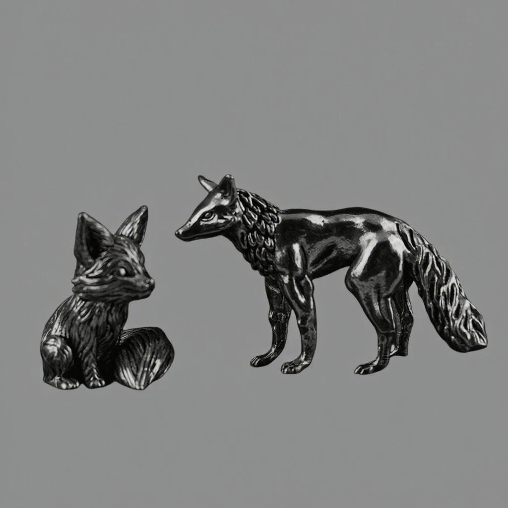 Black American Brass Solid Fox Office Desktop Tea Pet Handle
