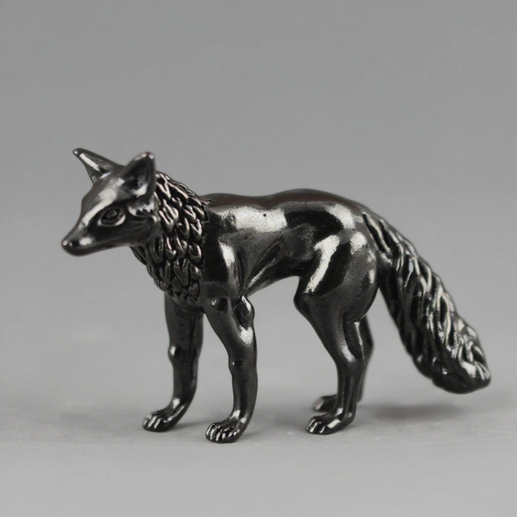 Black American Brass Solid Fox Office Desktop Tea Pet Handle