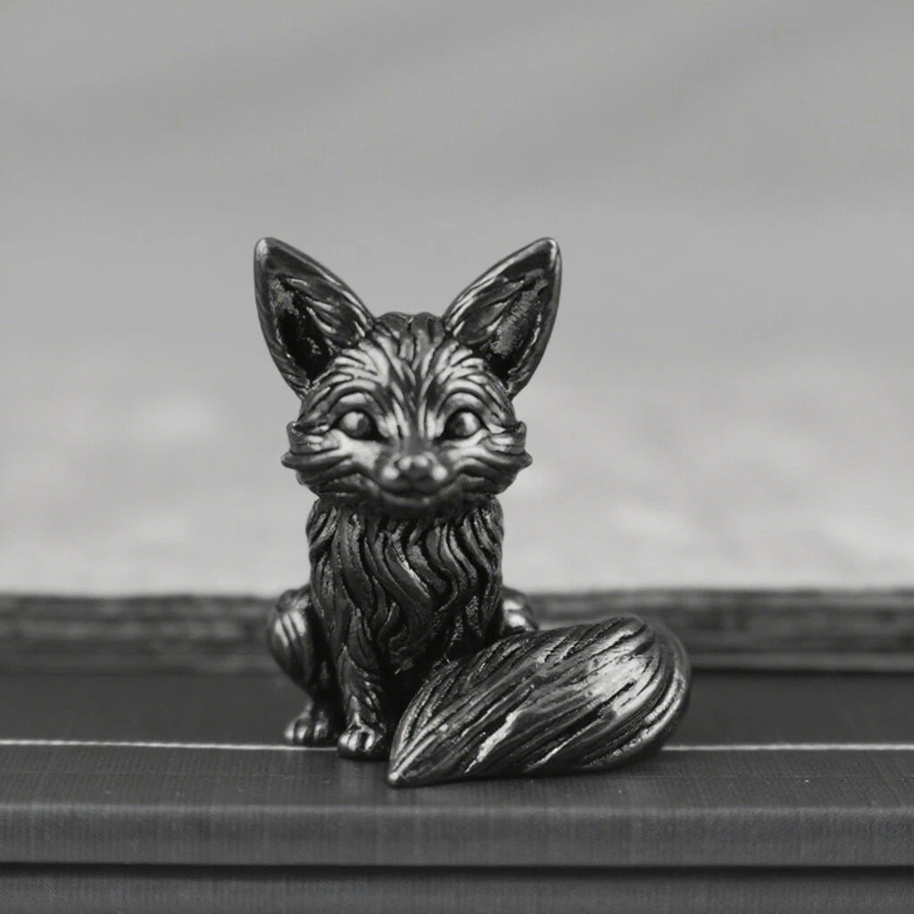 Black American Brass Solid Fox Office Desktop Tea Pet Handle