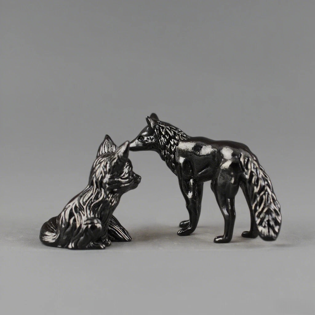 Black American Brass Solid Fox Office Desktop Tea Pet Handle