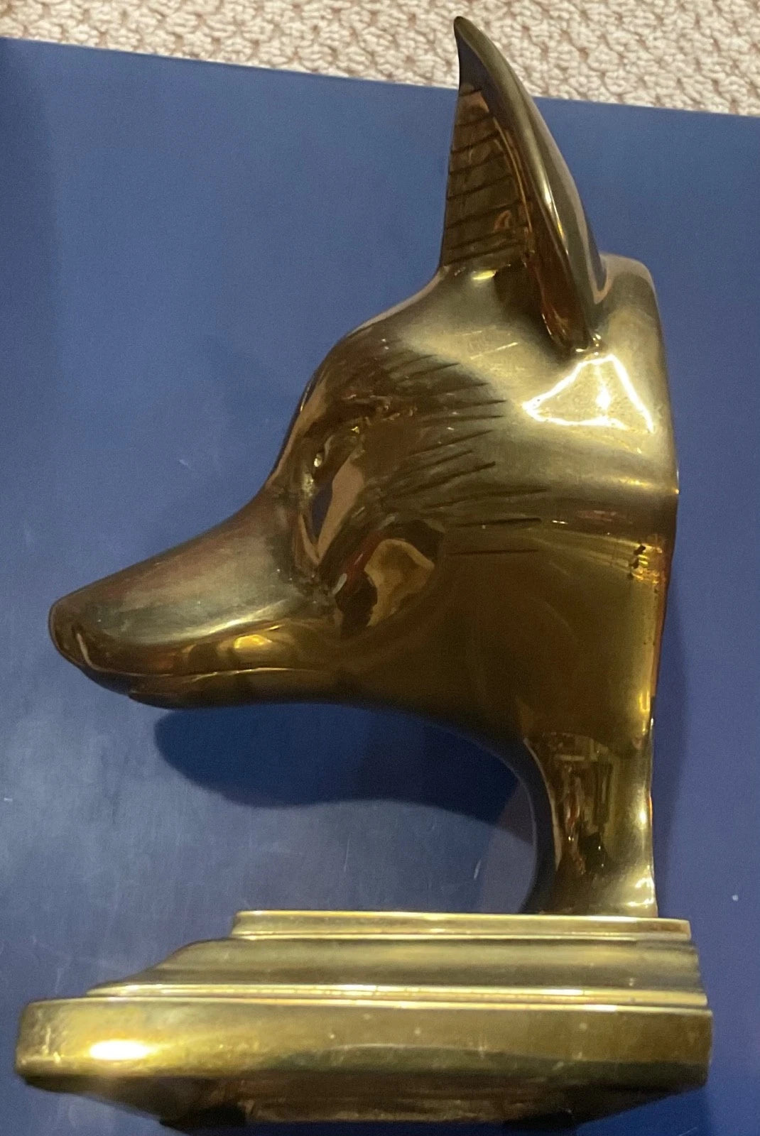 Brass Fox Head Bookend Or Doorstop