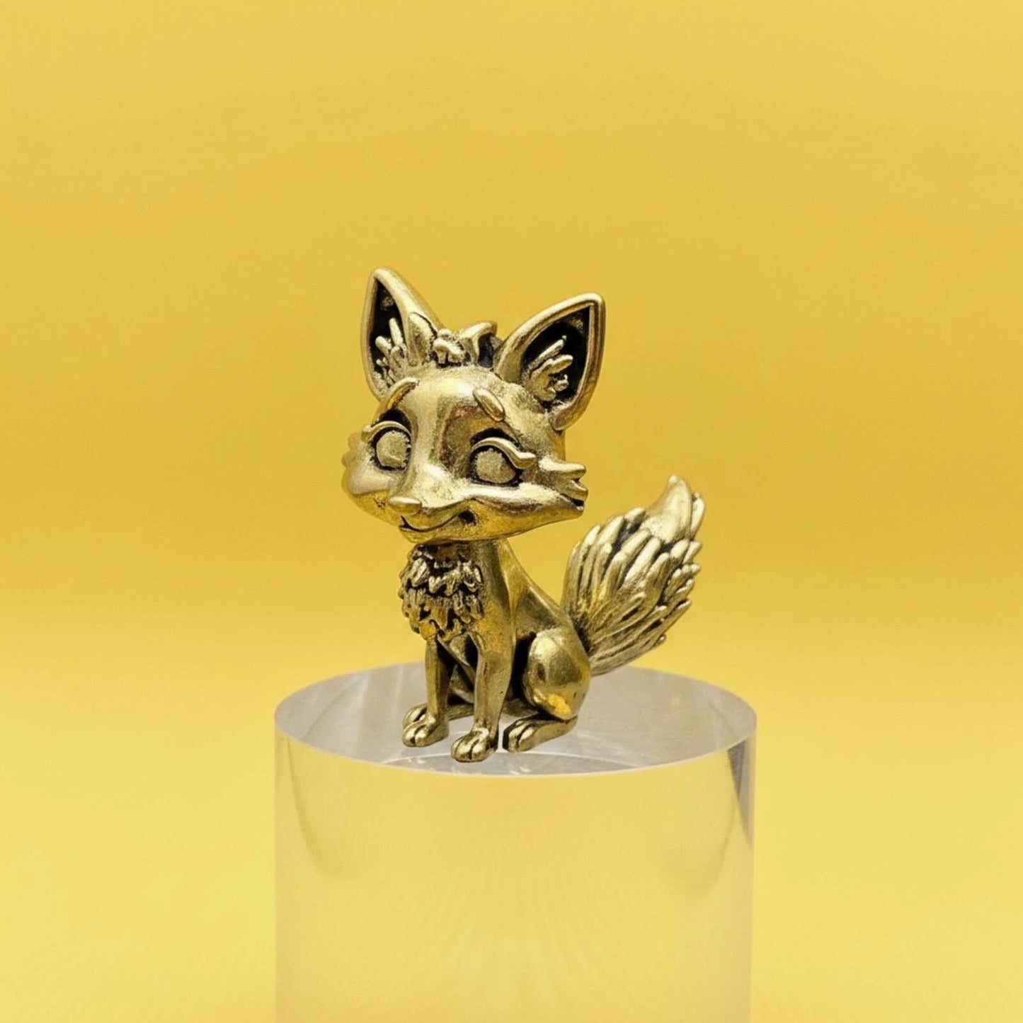 Brass Fox Miniature Figurine Statue