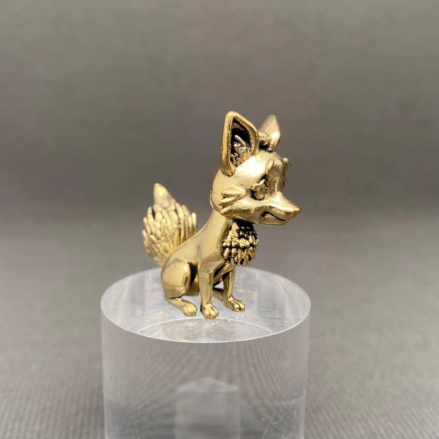 Brass Fox Miniature Figurine Statue