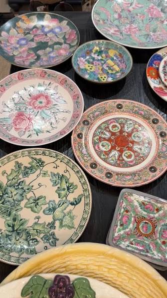 Vintage Decorative Floral Porcelain Plate Collection