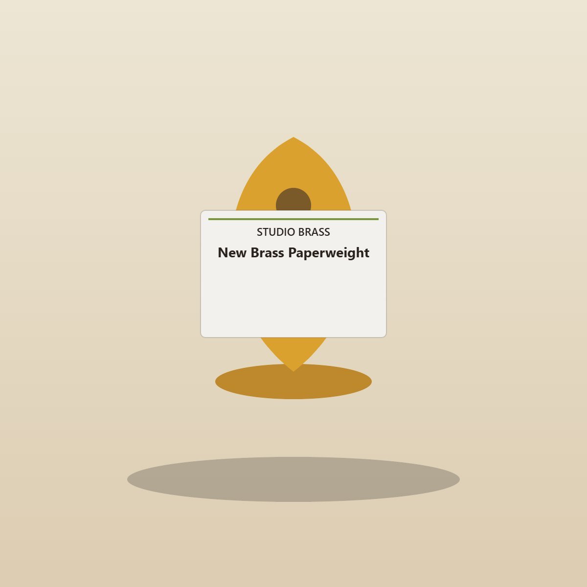 New Brass Paperweight — front